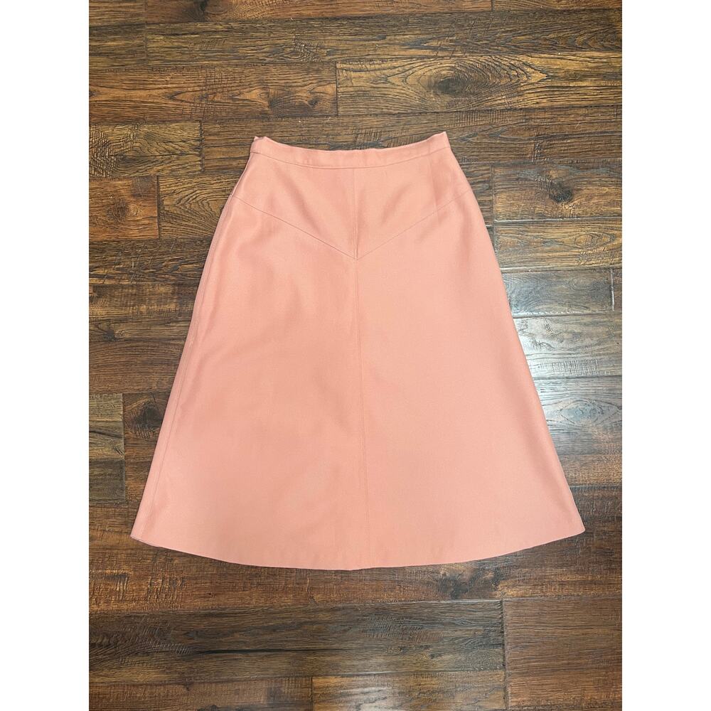 Vintage Clothing - Knee Length A-Line Skirt - Taupe Pink - Medium